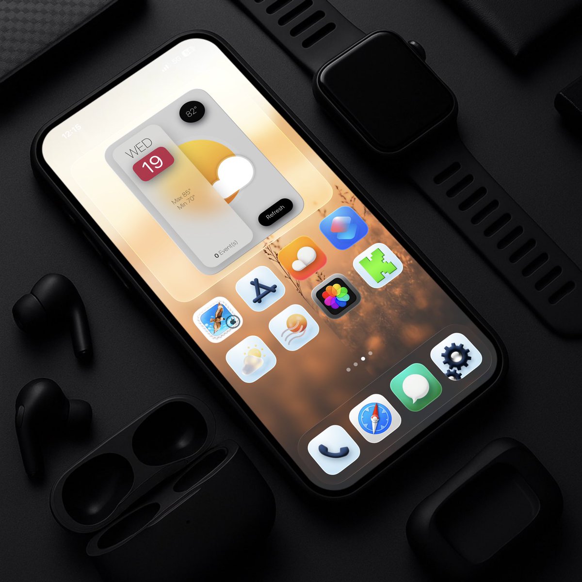 CROSSAFELLA's tweet image. Wednesday Home Screen #iPhone17promax #iOS