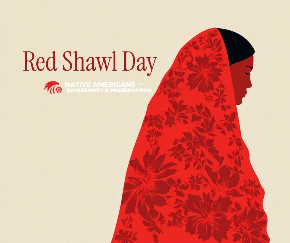 ntvsovereignty's tweet photo. Today is #RedShawlDay, a time to honor Missing and Murdered Indigenous People (MMIP) and raise awareness about the crisis of violence impacting Indigenous communities. https://t.co/pIH9Uh2pBW