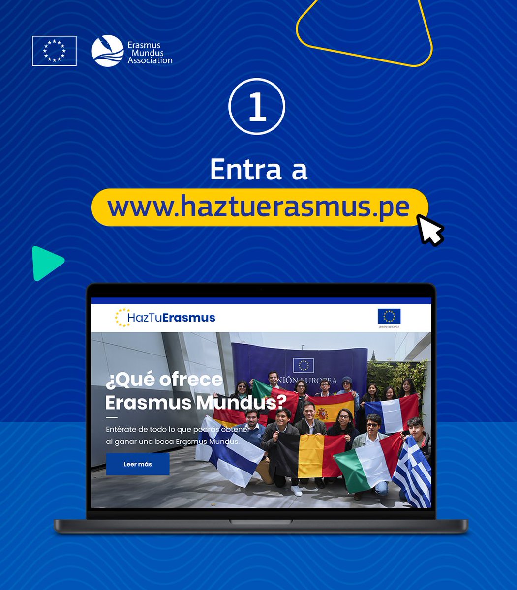 UEenPeru's tweet image. Accede a una formación internacional de alto nivel, fortalecer tu perfil y vive una experiencia académica multicultural en Europa.

Las becas #ErasmusMundus te permiten estudiar una maestría en dos o más universidades europeas con financiamiento completo. 🌍🎓

Sigue leyendo 🪡