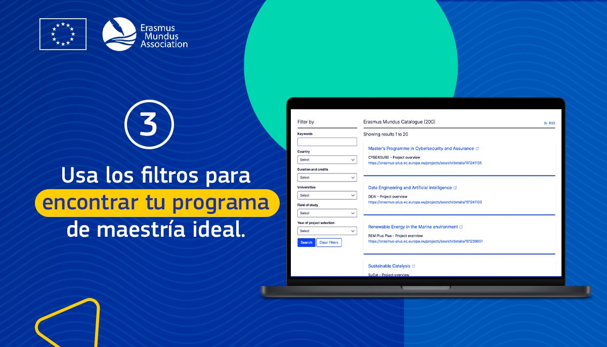 UEenPeru's tweet image. Accede a una formación internacional de alto nivel, fortalecer tu perfil y vive una experiencia académica multicultural en Europa.

Las becas #ErasmusMundus te permiten estudiar una maestría en dos o más universidades europeas con financiamiento completo. 🌍🎓

Sigue leyendo 🪡