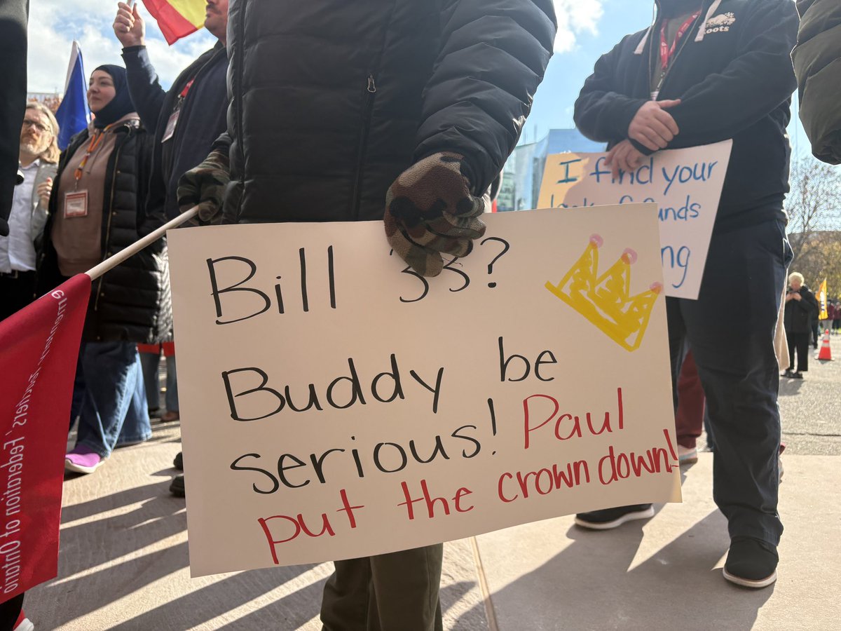 CBCLorenda's tweet image. A big protest against #Bill33, shortly after the education bill passes, fast-tracked by the Ford government #onpoli