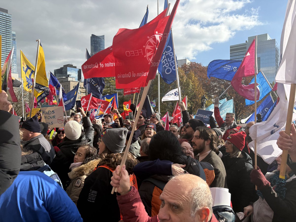 CBCLorenda's tweet image. A big protest against #Bill33, shortly after the education bill passes, fast-tracked by the Ford government #onpoli