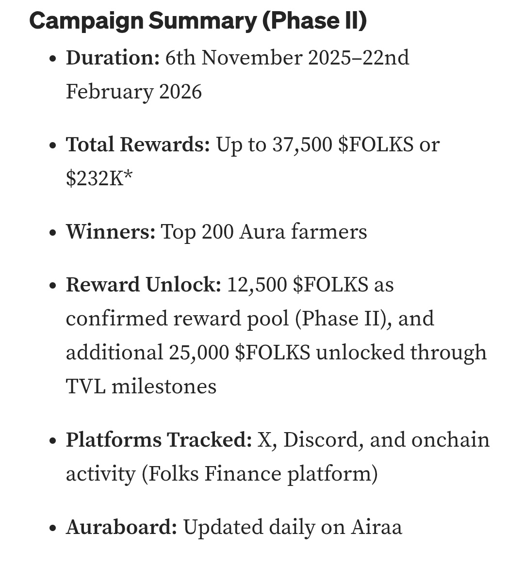 OMG 😱😱😱😱 

I have read their Blog 
And you should know this

<a href="/FolksFinance/">Folks Finance</a> is giving 12500 $FOLKS token for sure and if they hit their milestones of TVL then they will add 25000 $FOLKS token more 

So at right now values it's about $233000 in 200 means 

Everyone $1100 🔥🔥