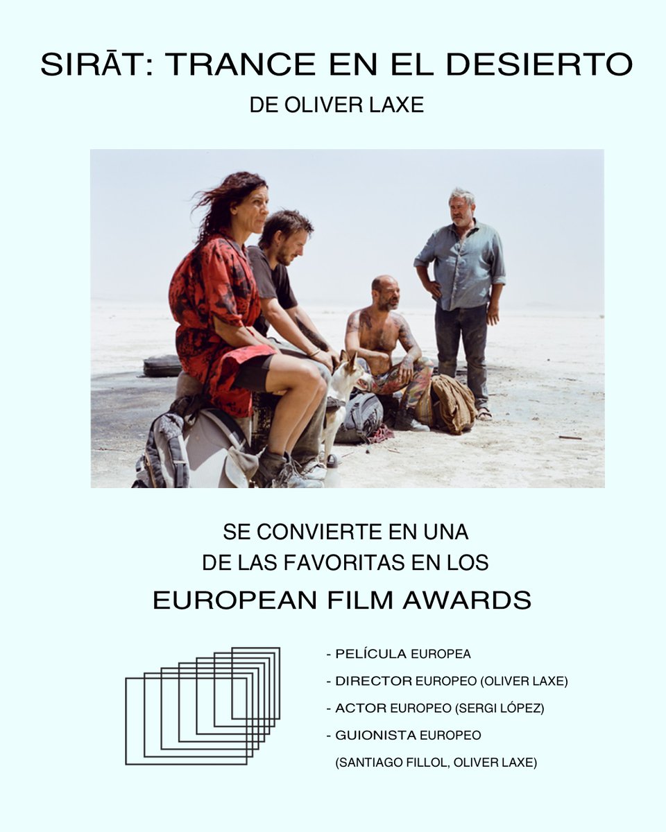 #SIRATtranceEnElDesierto llega a los European Film Awards

Próximamente en cines.

#Sirat #Cinépolis #Cinemex #Cine  #OliverLaxe #KangdingRay
