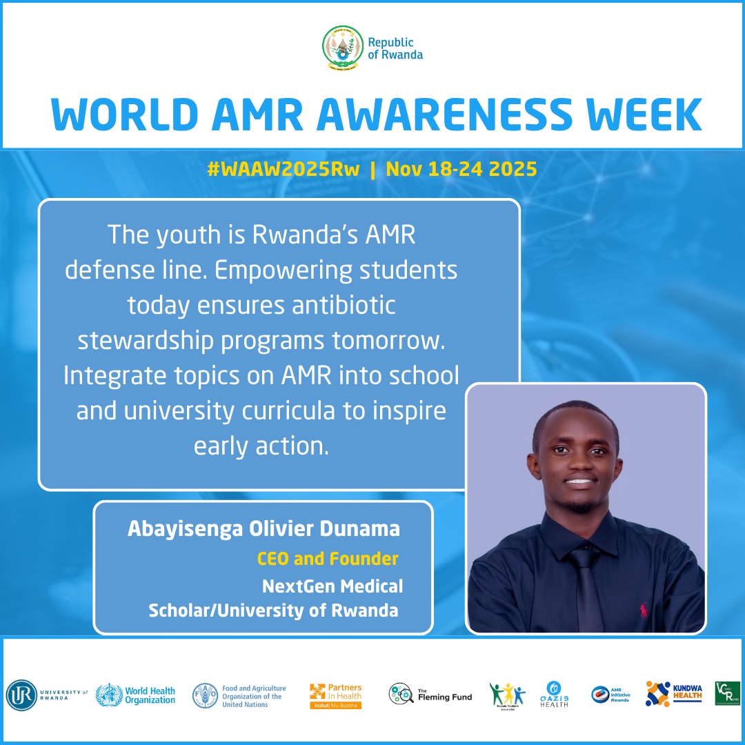 I’m stepping up in the fight against Antimicrobial Resistance, not just as a medical student, but as a youth who actually cares about the future we’re building.
AMR isn’t some far off problem, Because our generation has the power to break the cycle. #StopAMR
<a href="/harerimana_tito/">Tito Hare</a>