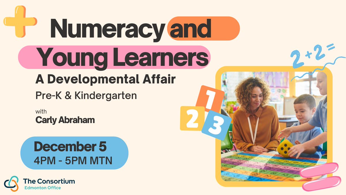Join Carly Abraham for an interactive session of easy to implement, cross-curricular, low-cost &amp; fun numeracy activities designed for the preschool &amp; kindergarten classroom.

Learn more/register: bit.ly/APLC15311
#math #MathImagine