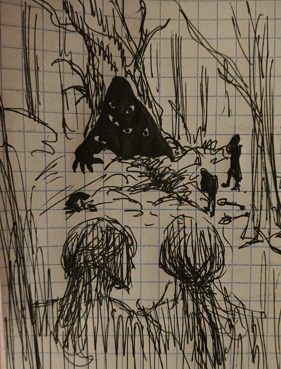 Продолжаю читать небожижу и иногда скетчу что нибудь (пытаюсь приучить себя к быстрым скетчам, это полезно). Интересно кто нибудь кто шарит сможет угадать что это за момент?