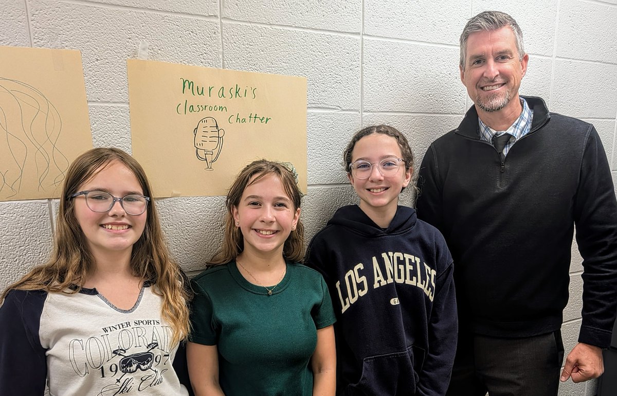 Muraski 5th graders Khloe, Kourtney &amp; Izzie have started their own podcast called "Muraski's Classroom Chatter"! 🎙️

Here's a recent '60 Seconds w/ the Superintendent' episode highlighting their podcast:
youtube.com/watch?v=qDldid…

We can't wait to hear more episodes!

#ModelMustang