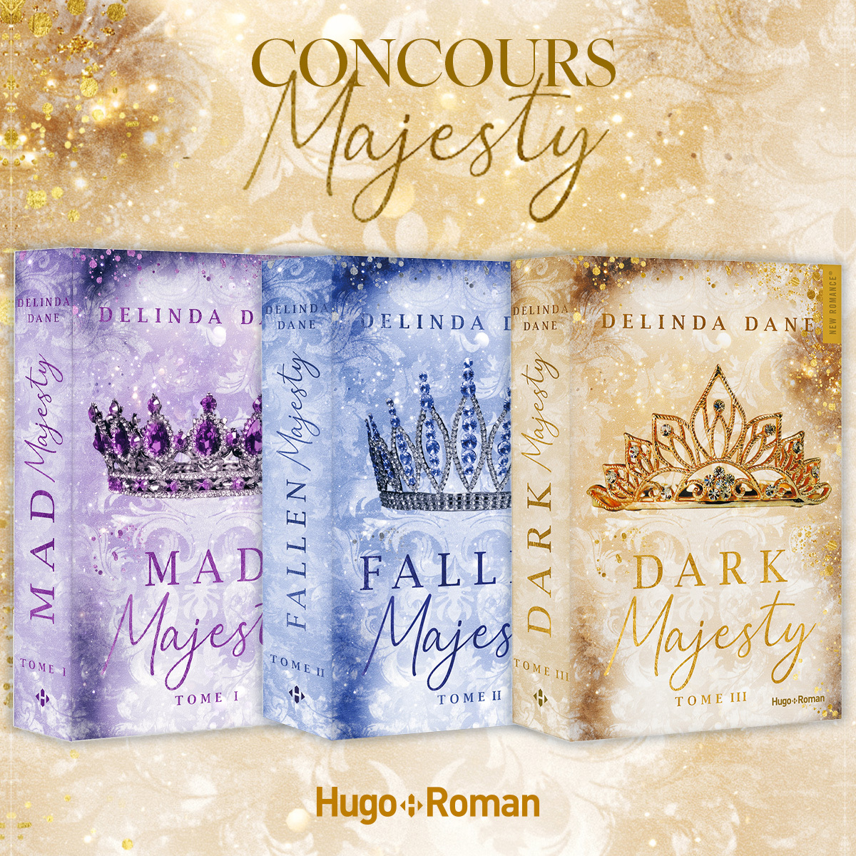 [CONCOURS EVENEMENT] Majesty
Le troisième tome de la série événement de Delinda Dane aux multiples prix littéraires vient de sortir. Booknode est partenaire de la sortie et vous permet de gagner des lots exceptionnels avec les 3 tomes !
Pour cela likez et retweetez en mentionnant