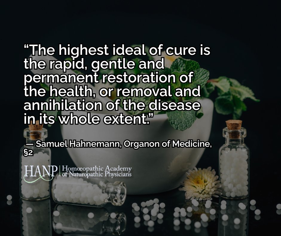 The_HANP's tweet photo. “The highest ideal of cure is rapid, gentle and permanent restoration of health…” — Hahnemann, Organon §2
At HANP, this isn’t just theory—it’s our practice standard.
#HANP #homeopathy #Organon #Hahnemann #naturopathicmedicine https://t.co/B4DUlyS1FS