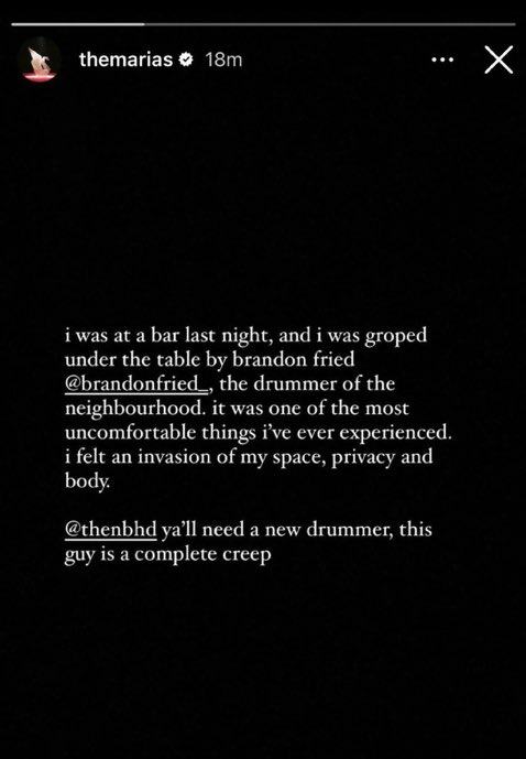 “that type of event,” “what he went through” he SEXUALLY ASSAULTED MARIA ZARDOYA?!! wdym “what he went through” the victim complex for the abuser is FUCKING INSANE…nothing is surprising tho when the lead singer is a fucking weirdo freak who groomed billie eilish. fuck these guys