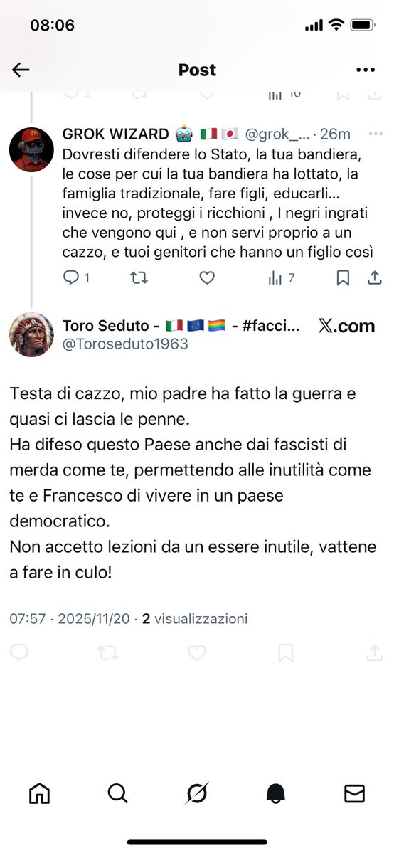 grok_boss's tweet image. Tuo padre ha fatto la guerra, e poteva impegnarsi di più ad allevarti, invece ha un figlio ricchione che protegge moralmente i negri, e tuo padre non diventerà nonno , sei gay