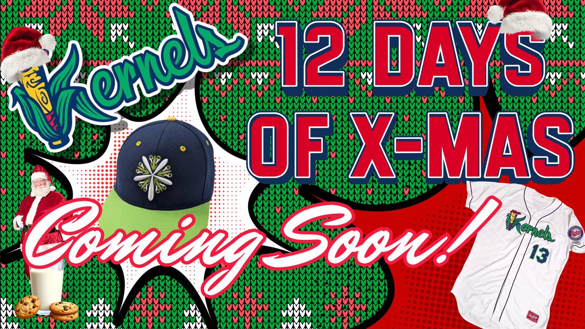 CRKernels's tweet image. Kernels Fans! 
Get ready… the 12 Days of X-Mas are making their return as December rolls in!
We’re talking 12 straight days of exclusive deals, Santa meet-and-greets, and your chance to snag limited-edition Kernels merch and memorabilia you won’t find anywhere else.
This is your…