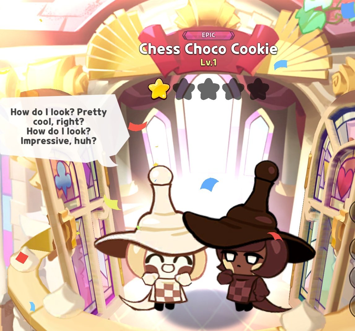 rubytelles66's tweet image. Yay! 🤍🤎

Chess Choco Cookie 
I like it! 😊 

#cookierunkingdom #chesschococookie