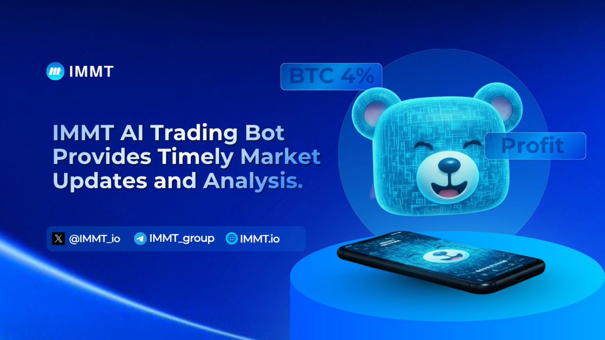 IMMT_io's tweet image. Imagine getting market updates faster than 99% of traders.
That’s what IMMT does — real-time alerts, smart analysis, and instant insights. So you never miss a profitable move again.
#IMMT #CryptoBots #AITradingBot #BTCUpdates #CryptoNews #TradingCommunity