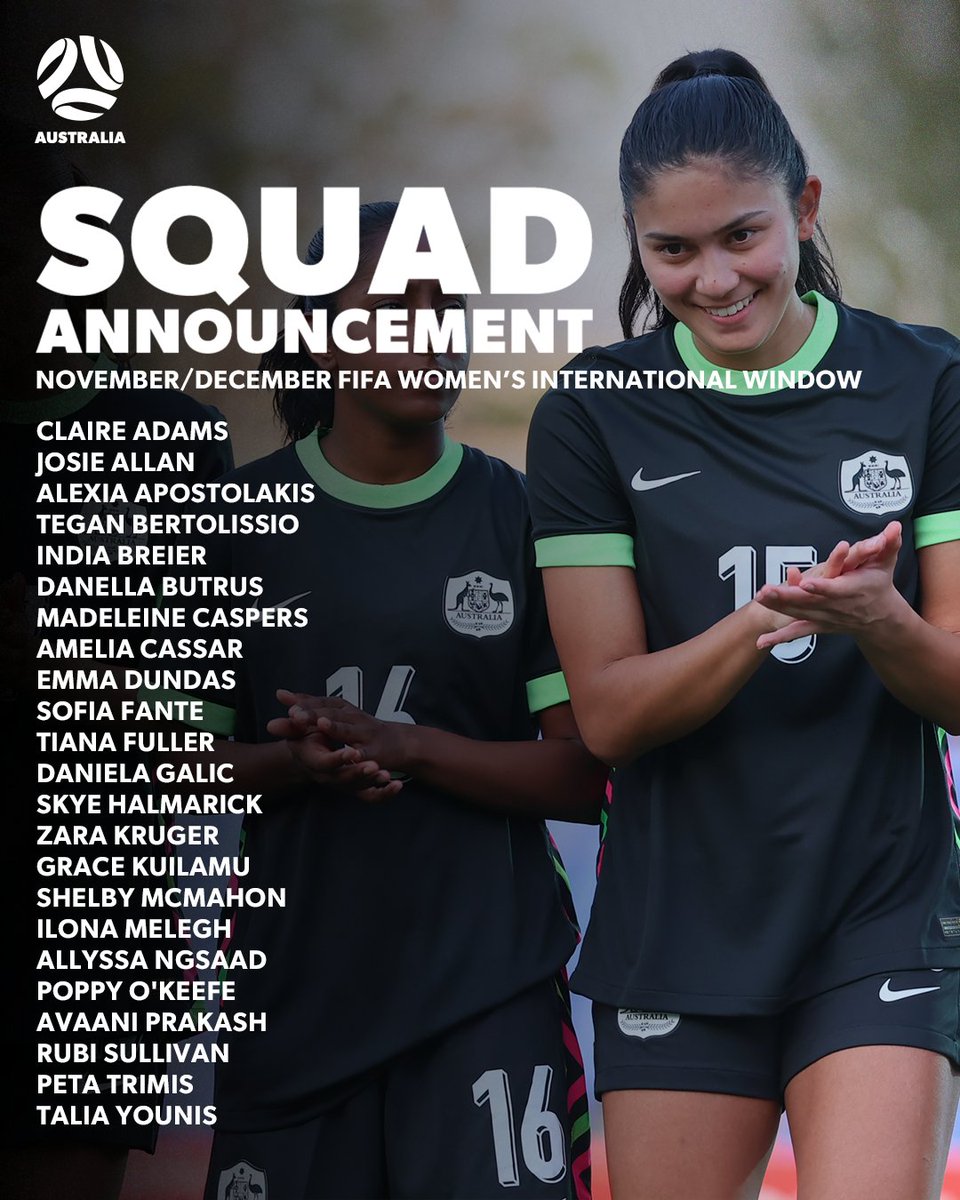FootballAUS's tweet image. The CommBank Young Matildas squad set to face Korea Republic in a two-match international friendly series in Canberra, has been named 👊

Read more on the series now: bit.ly/48bqcjq