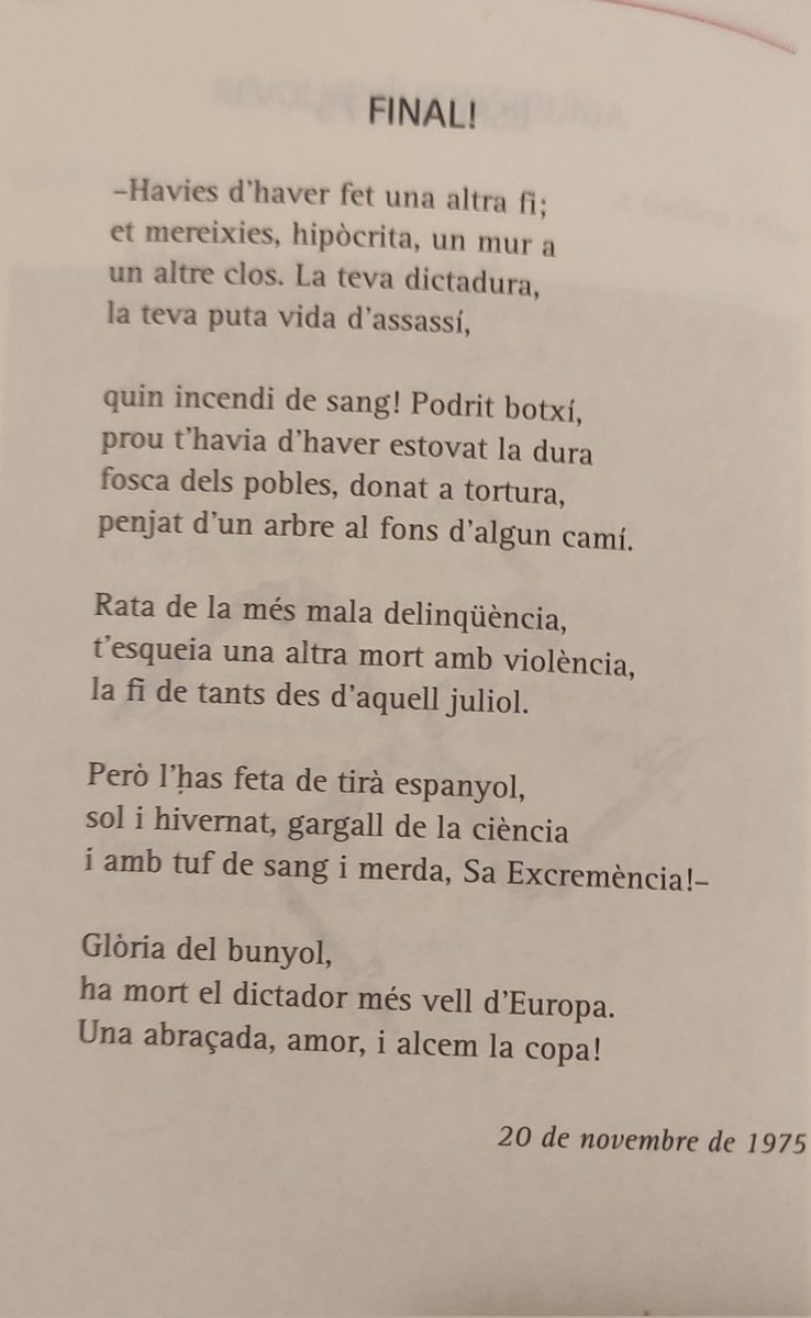 És un bon dia per llegir això del Brossa. Encara que, al final, no va ser ben bé un final.