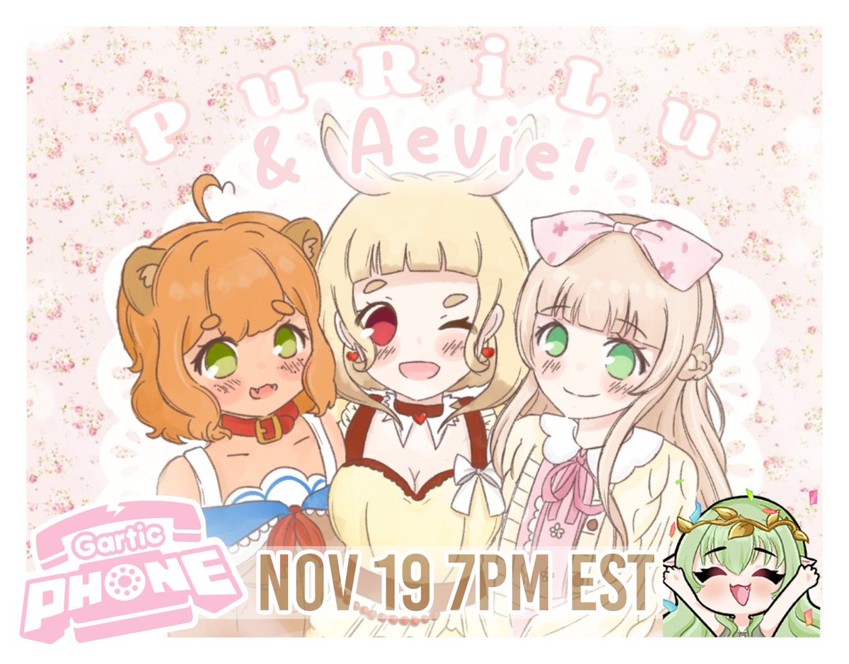 _lulufleur's tweet image. ꒰ Announcement 💐꒱ˎˊ˗  
Join @Rion_Raion @purinlapin @MuinAevie  and I tonight for a long awaited second round of Gartic Phone ᝰ✍🏻 .ᐟ

The collab starts at 7PM, but I'll be opening shop doors 15 minutes early to welcome you all and chat before the big game! 💛