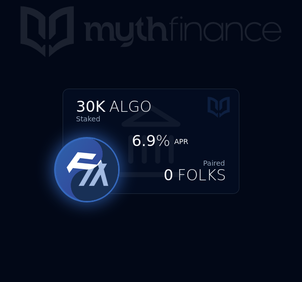 Myth_Finance's tweet image. Maybe 2 new dualSTAKEs will spark you folks up🔥

Introducing folksALGO and sparkyALGO: liquid staking that earns in your favorite ASAs. Both starting with APR boosted farms!

Stake ALGO+$FOLKS ➡ Earn in $FOLKS @ 6.9% APR

Stake ALGO+$SPARKY ➡ Earn in $SPARKY @ 10.4% APR

📜…
