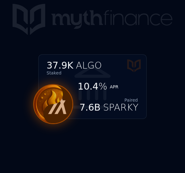 Myth_Finance's tweet image. Maybe 2 new dualSTAKEs will spark you folks up🔥

Introducing folksALGO and sparkyALGO: liquid staking that earns in your favorite ASAs. Both starting with APR boosted farms!

Stake ALGO+$FOLKS ➡ Earn in $FOLKS @ 6.9% APR

Stake ALGO+$SPARKY ➡ Earn in $SPARKY @ 10.4% APR

📜…