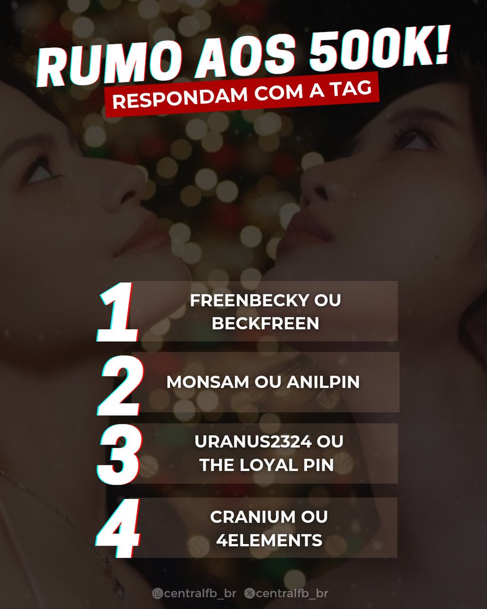 centralfb_br's tweet image. Nós vivemos pedindo trabalhos de casal, então bora aumentar esses números! 🤨🫵🏻

💬 Respondam com a tag 👇🏼

@centralwOrld
@AngelssBecky @srchafreen

FREEN BECKY AT CTW XMAS
#CTWXmasxFreenBecky
#ฟรีนเบค #FreenBecky
#centralwOrld