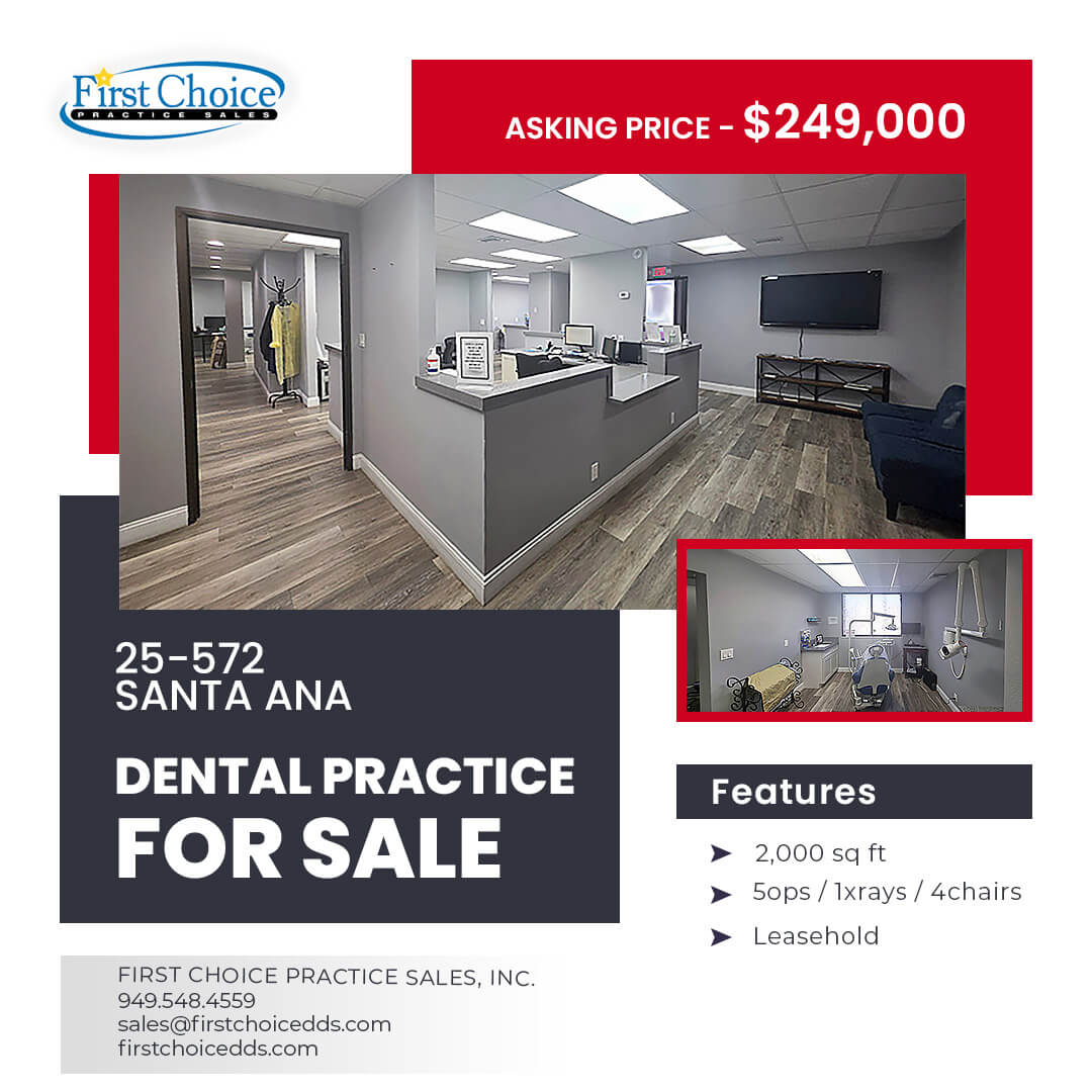 FirstChoicePS's tweet image. 🦷 Dental Office for Sale – Santa Ana, CA 

Modern operatories, loyal patient base &amp;amp; prime visibility in Orange County. Perfect for dentists ready to expand or step into ownership.  

👉firstchoicedds.com/dental-office-…

First Choice Practice Sales, Inc.
949-548-4559 |…