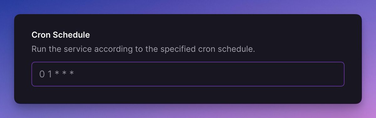 Yo <a href="/Railway/">Railway</a> it would be amazing if you could write this schedule for me. At least have a few buttons with the most commonly picked options (hourly, daily)