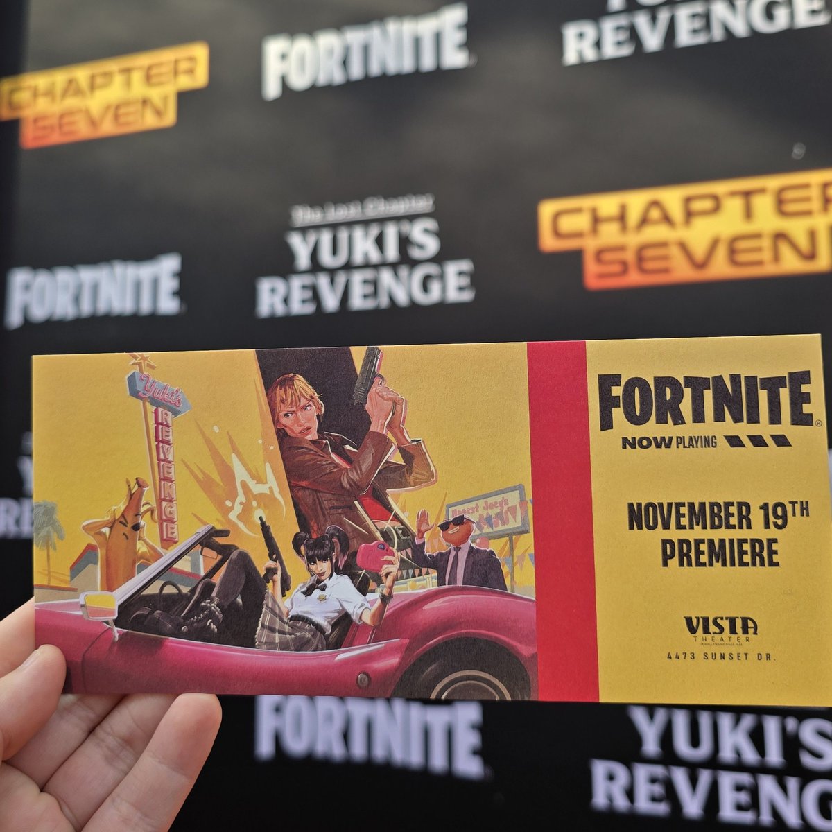 AndrewJ626's tweet image. We have arrived to Discuss Fortnite at Quentin Tarantino’s own Vista theater.