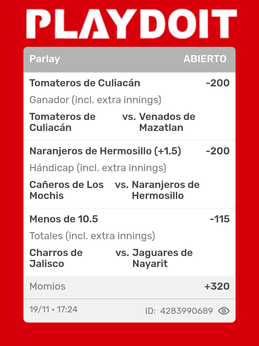 picks_1309's tweet photo. Parlay de LMP 🤙🏾

#Beisbol #Picks #apuesta #parlays https://t.co/lqgVQYMhWD