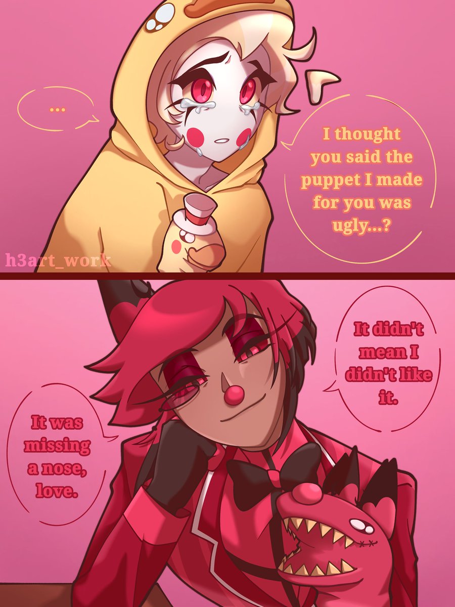 h3art_work's tweet image. Hello everyone, I&apos;m posting this wholesome comic before watching episodes 7-8 of season 2

If anything goes wrong, this is totally what happened and everyone is happy, healthy, and safe with silly little muppets of themselves handcrafted by Luci

😊💕

#HazbinHotel #radioapple