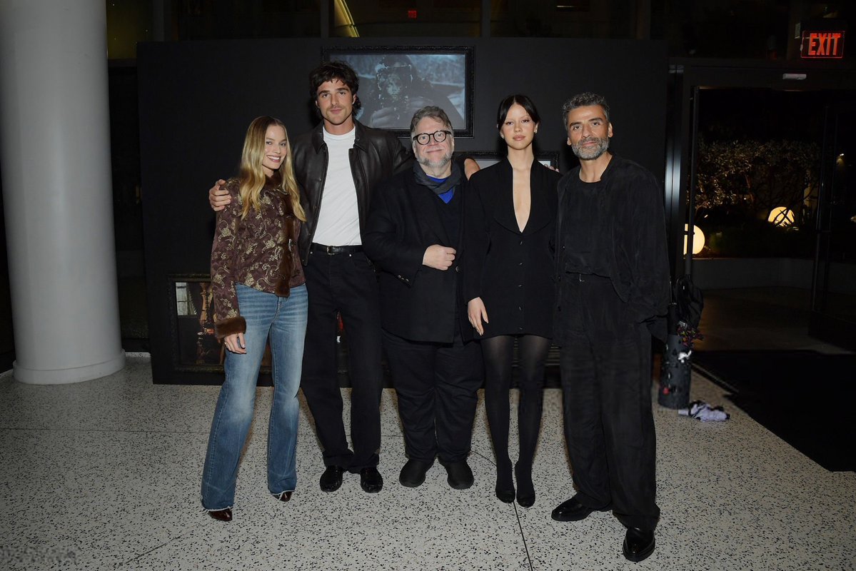 Mia Goth with Jacob Elordi, Guillermo del Toro, and Oscar Isaac attended the ‘Frankenstein’ Q&amp;A and screening at the Netflix Tudum Theater in Los Angeles, moderated by Margot Robbie.
