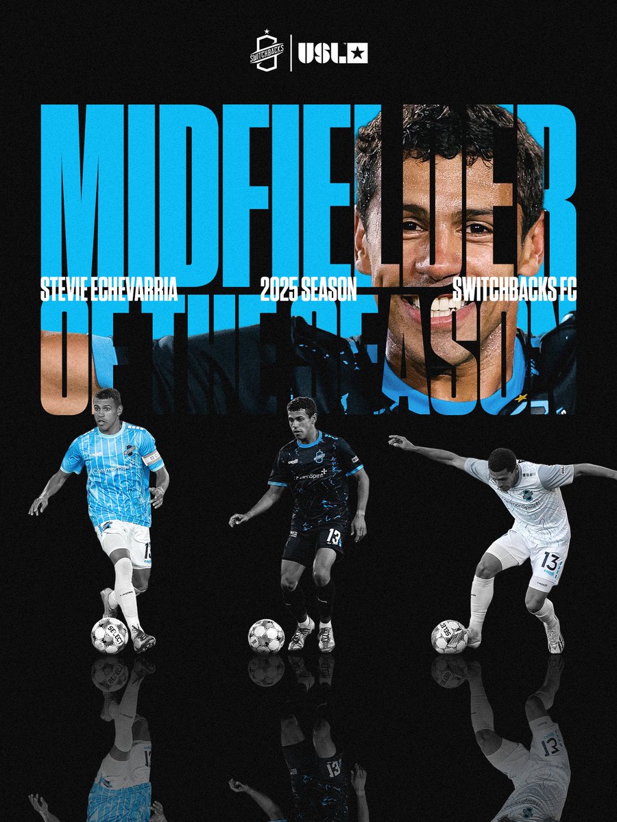 SwitchbacksFC's tweet image. Core veteran on the pitch, Stevie is the Switchbacks Midfielder of the 2025 season. 

#switchbacksfc #coloradosprings