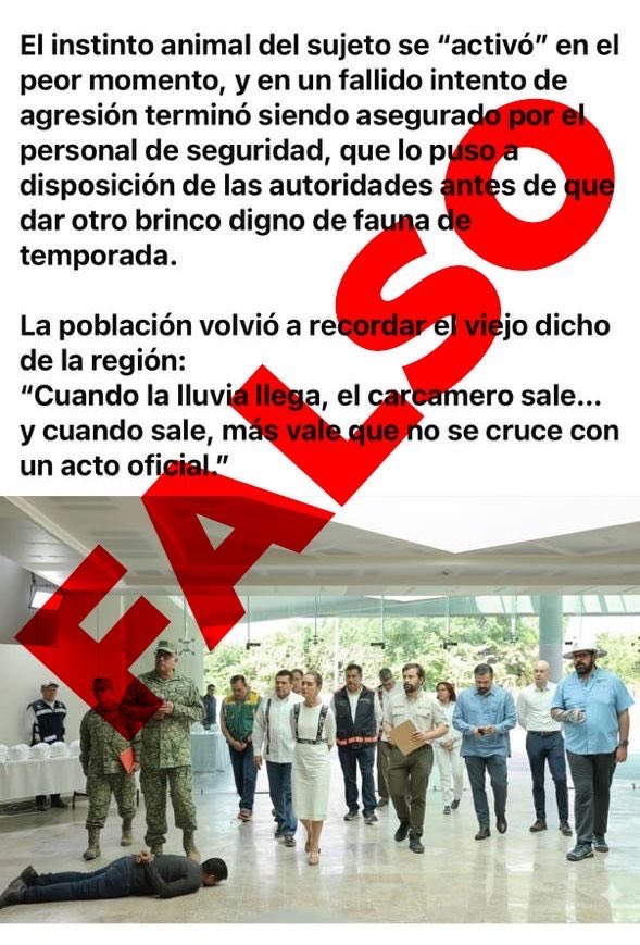 titan1063fm's tweet image. #IMPORTANTE| ES #FALSA la imagen que circula en la que se ve a una persona sometida durante un acto oficial. La fotografía de la publicación fue alterada y no corresponde a la realidad, por lo que se exhorta a la población no replicarla.