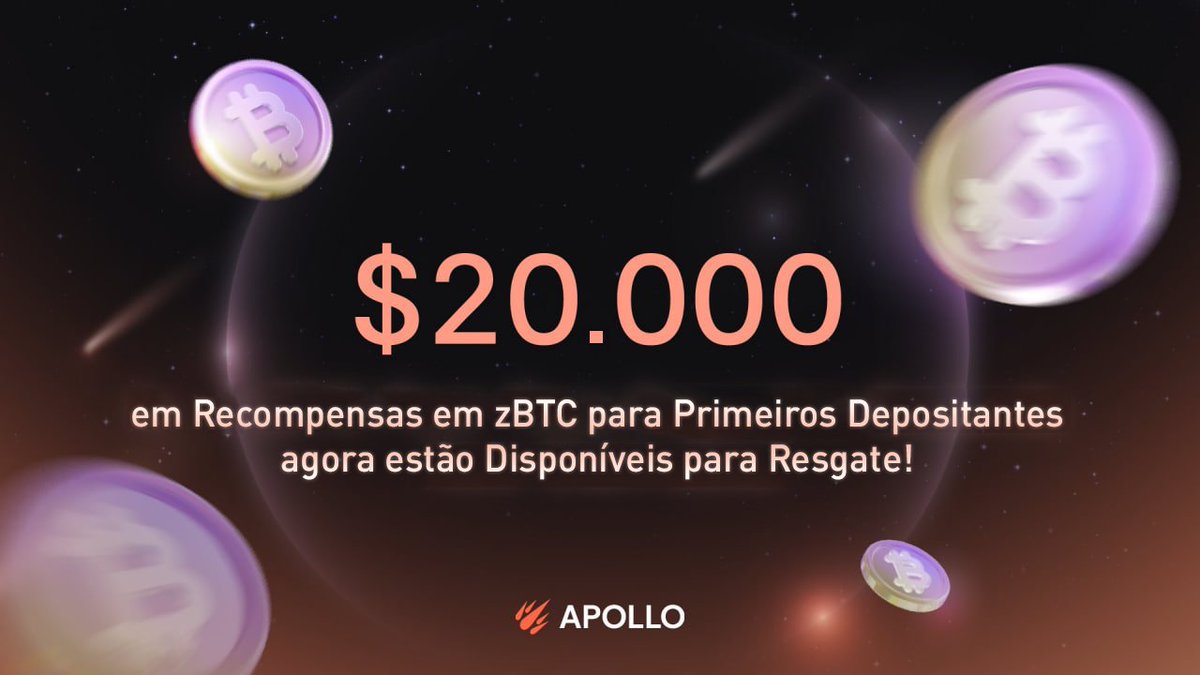 R4NGELL_'s tweet image. 📢 Adivinha o que chegou mais cedo?!

$20.000 em recompensas em zBTC estão disponíveis para resgate!

Depositou BTC pela primeira vez no APOLLO no mês passado? Então você está elegível para receber $20 em zBTC!

⏰ Período: 19 de nov., 09:00 UTC-3 → 2 de dez., 12:59 UTC-3.

👇