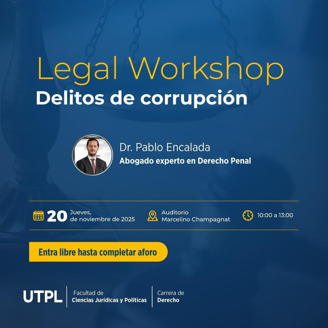 Abogados y estudiantes lojanos:

Mañana estaré en mi tierra bella en una jornada académica.

A las 10 am, en la UTPL, estaré hablando de Delitos de Corrupción, y en la tarde a las 4 pm en el auditorio de la Corte Provincial, hablando sobre la eficiencia del sistema penal.