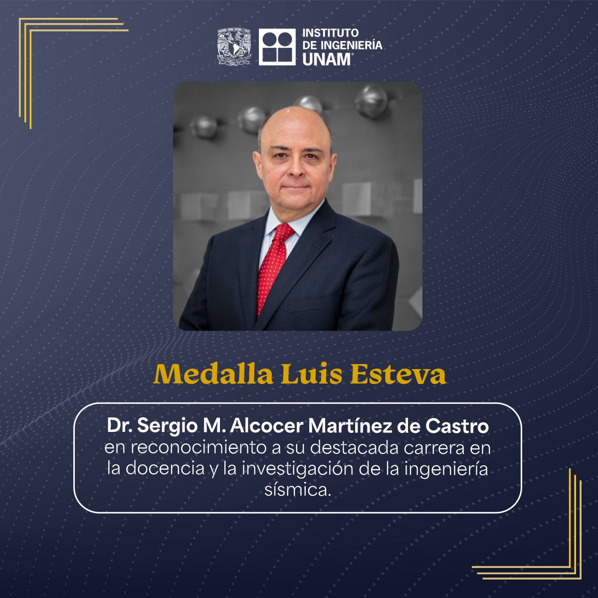 IIUNAM's tweet image. 🎖️ El Dr. Sergio M. Alcocer recibe la Medalla Luis Esteva por una vida dedicada a investigar, enseñar y fortalecer la seguridad sísmica en México.
Su visión inspira a nuevas generaciones a construir un futuro más seguro. 👏 ¡Felicidades!
#OrgulloUNAM #IngenieríaSísmica