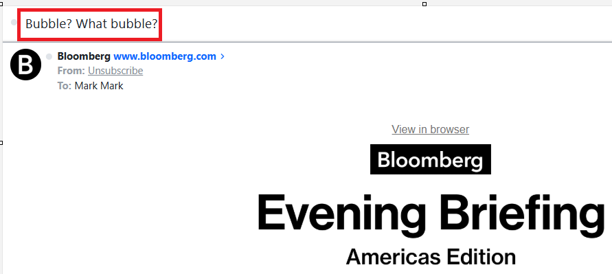 Tonight's email from Bloomberg....