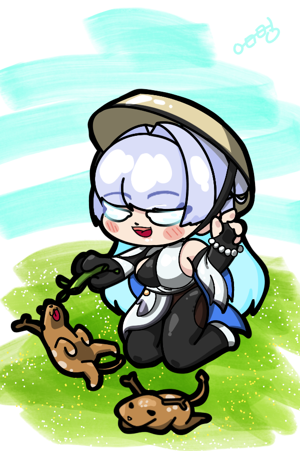 Push_Song's tweet image. 나유타와 사슴 가족
눈썹을 늘 검정색에 블러만 먹였다 보니
흰색 눈썹을 어떻게 해야 하질 도통 모르겠어요 ㅋㅋㅋ

#NIKKE #NIKKEfanart