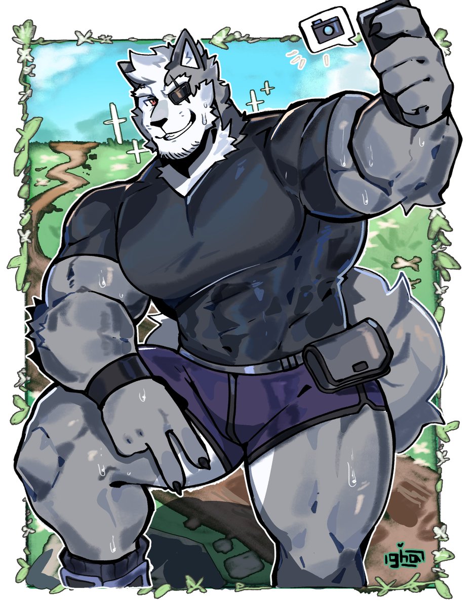 graysheartart's tweet image. wolf out on a jog