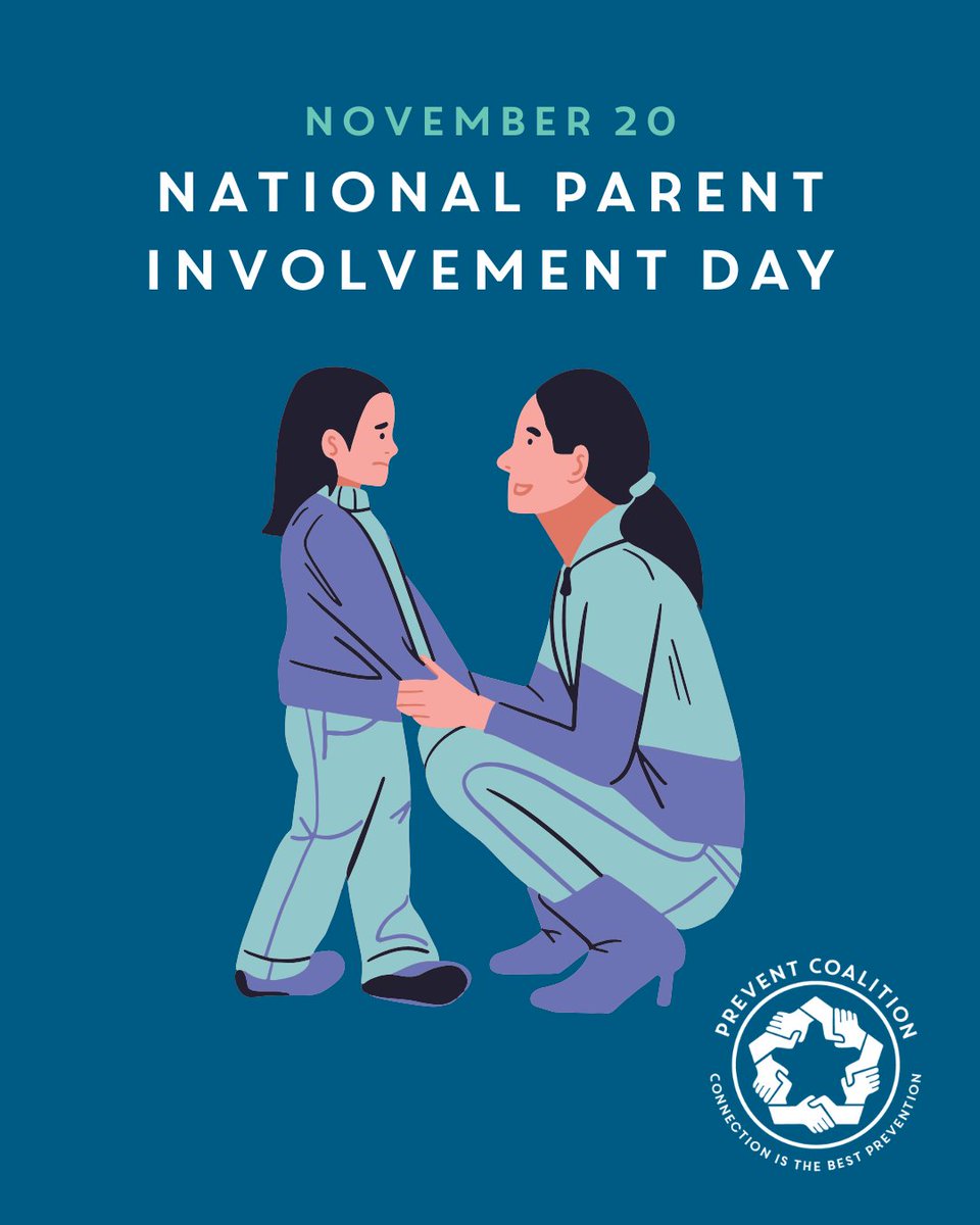 PreventCC112's tweet image. Tomorrow is National Parent Involvement Day. The conversations you have at home matter more than you know. When kids feel heard and connected to their families, they are better equipped to make healthy choices. Your presence is powerful prevention. #ConnectionisPrevention