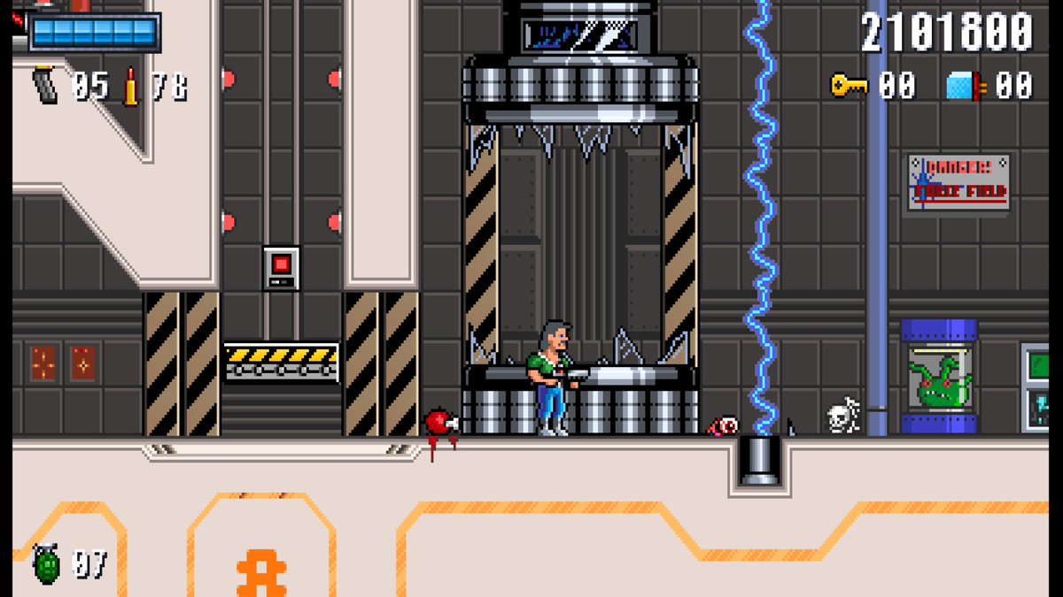 "I've got a bad feeling about this..."

BioMenace Remastered's episode 4 features a new villainous madman, and here's one of his laboratories..
#ScreenshotSaturday #IndieDev #IndieGame