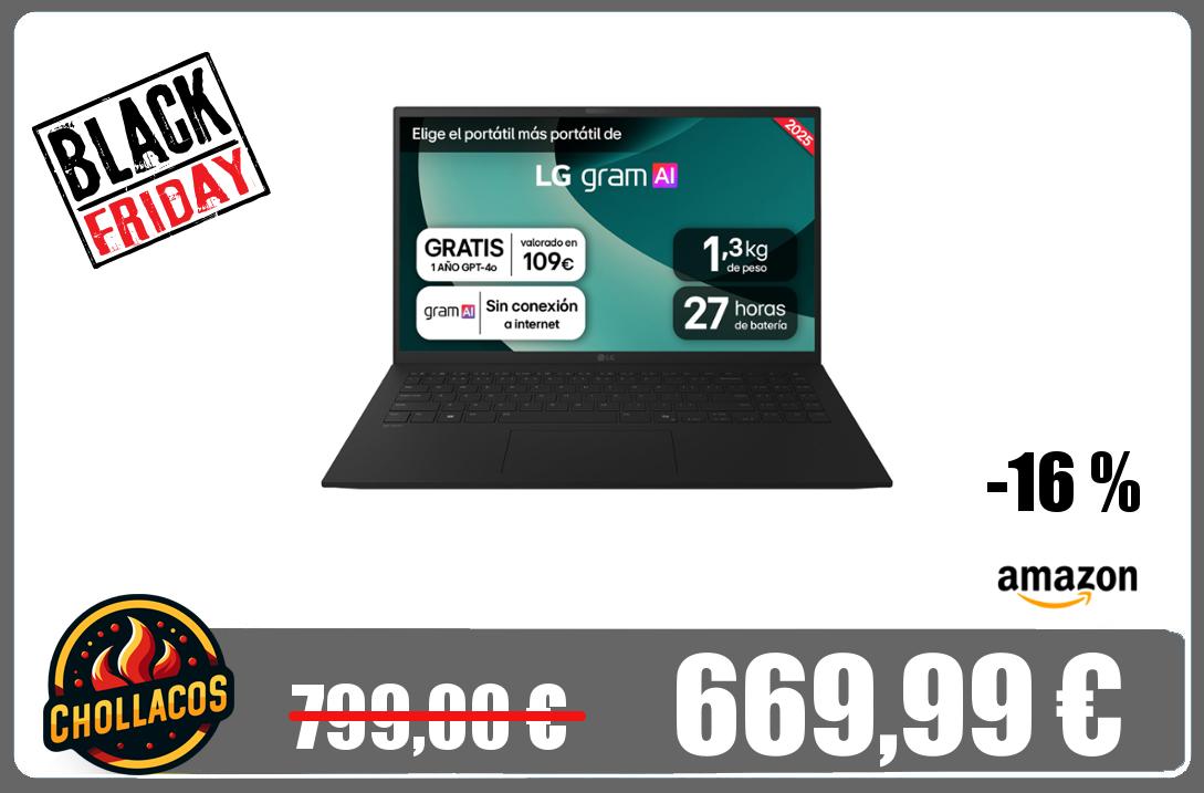 Canalchollacos's tweet image. 🔥PORTÁTIL LG GRAM AI #Amazon  #Informática

❌ Antes: 799,00€
🔥 PRECIO OFERTA: 669,99€🔥
🔰 Enlace: amzn.to/4ifGPiC

🔥 LG gram 15ZD80T-G.AX55B Portátil 15&quot;, FreeOS

🖥 Chollacos.com
