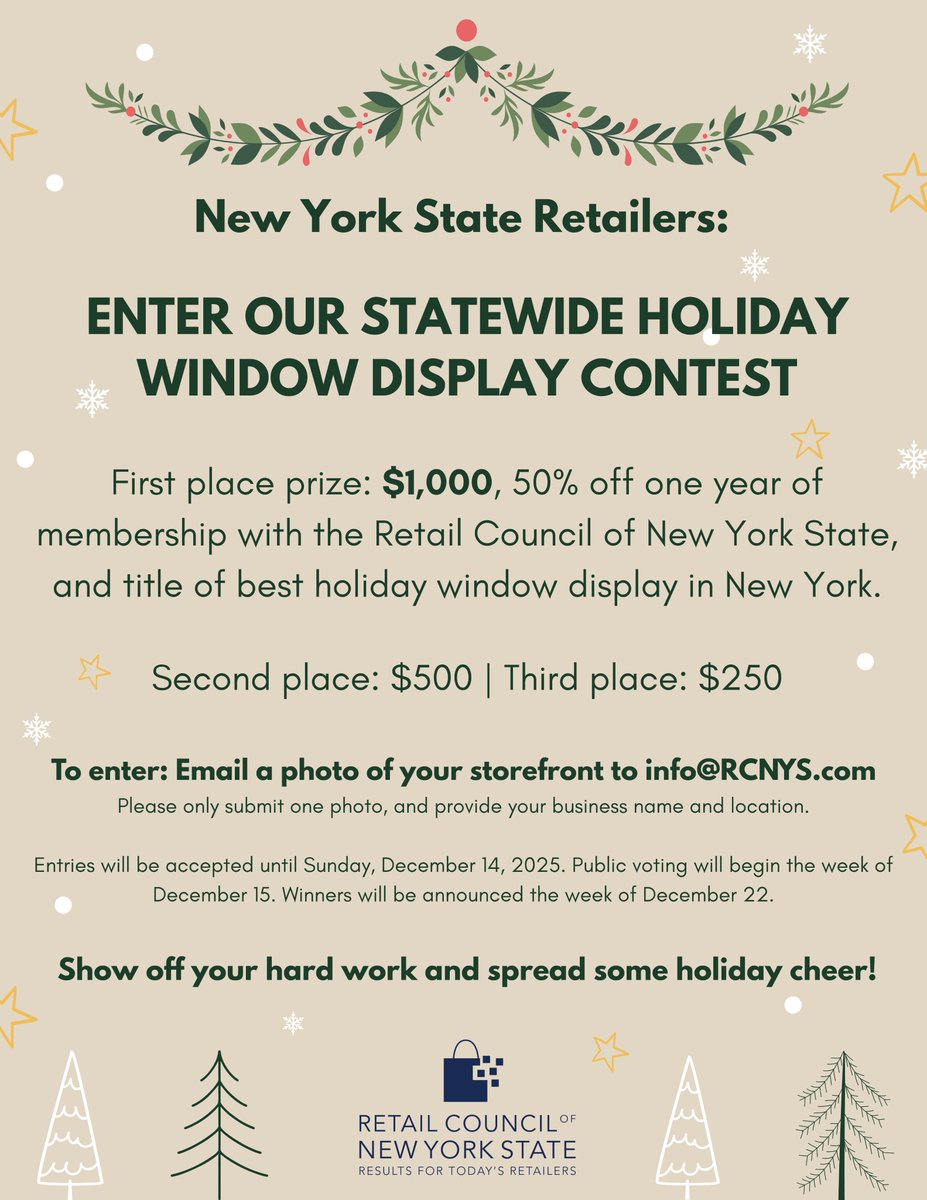 It's that time of year again!🌟 Submit a photo of your holiday window display and spread some holiday cheer. 

#NewYork #NYC #UpState #CapitalRegionNY #HudsonValley #WesternNY #CentralNY #holidayseason