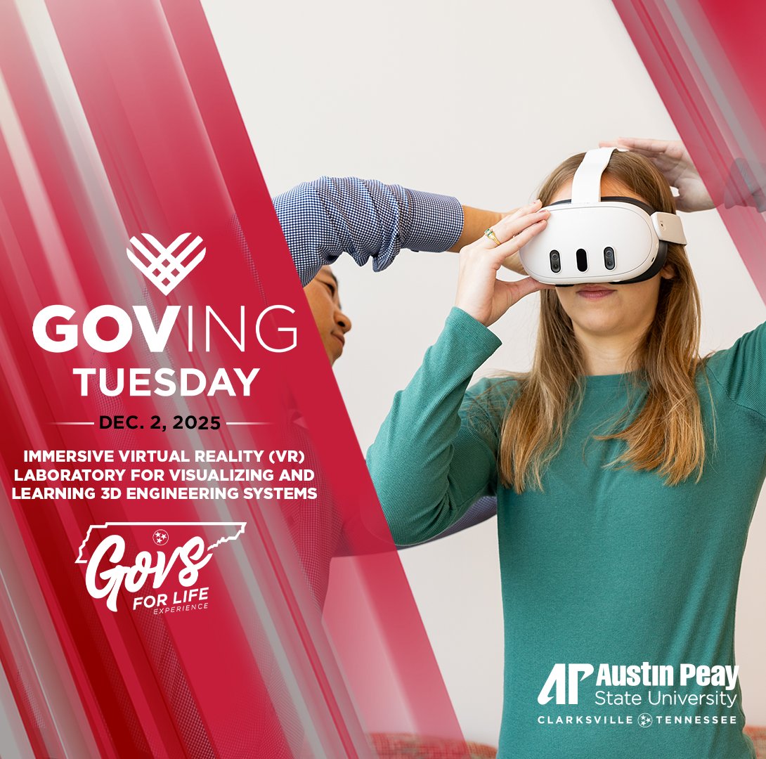 Support the College of STEM on Goving Tuesday! We're creating a Virtual Reality lab that allowing Engineering Technology students to explore and manipulate 3D models. Donate on December 2! 

Learn more --> lnkd.in/eRdf9F9h

@AustinPeay | <a href="/PresidentLicari/">Mike Licari</a> | #GOVingTuesday
