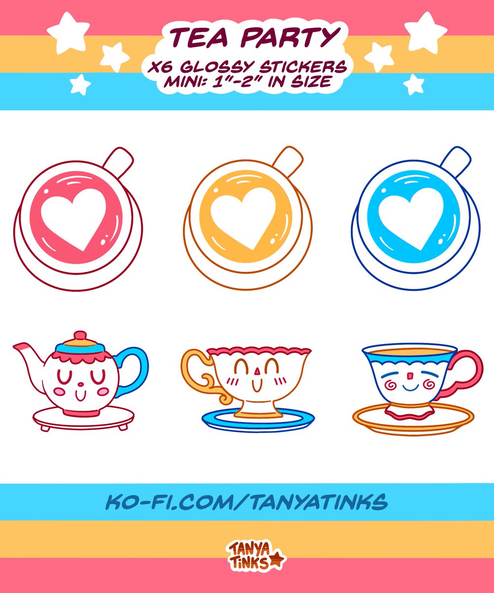 TanyaTinks's tweet image. Tea Party Sticker Pack ❤️💛💙

Tea-rific, glossy stickers for your junk journal, sketchbook, scrapbook, laptop and anywhere you deem deserving of decoration!

#vinylstickers #ministickers
