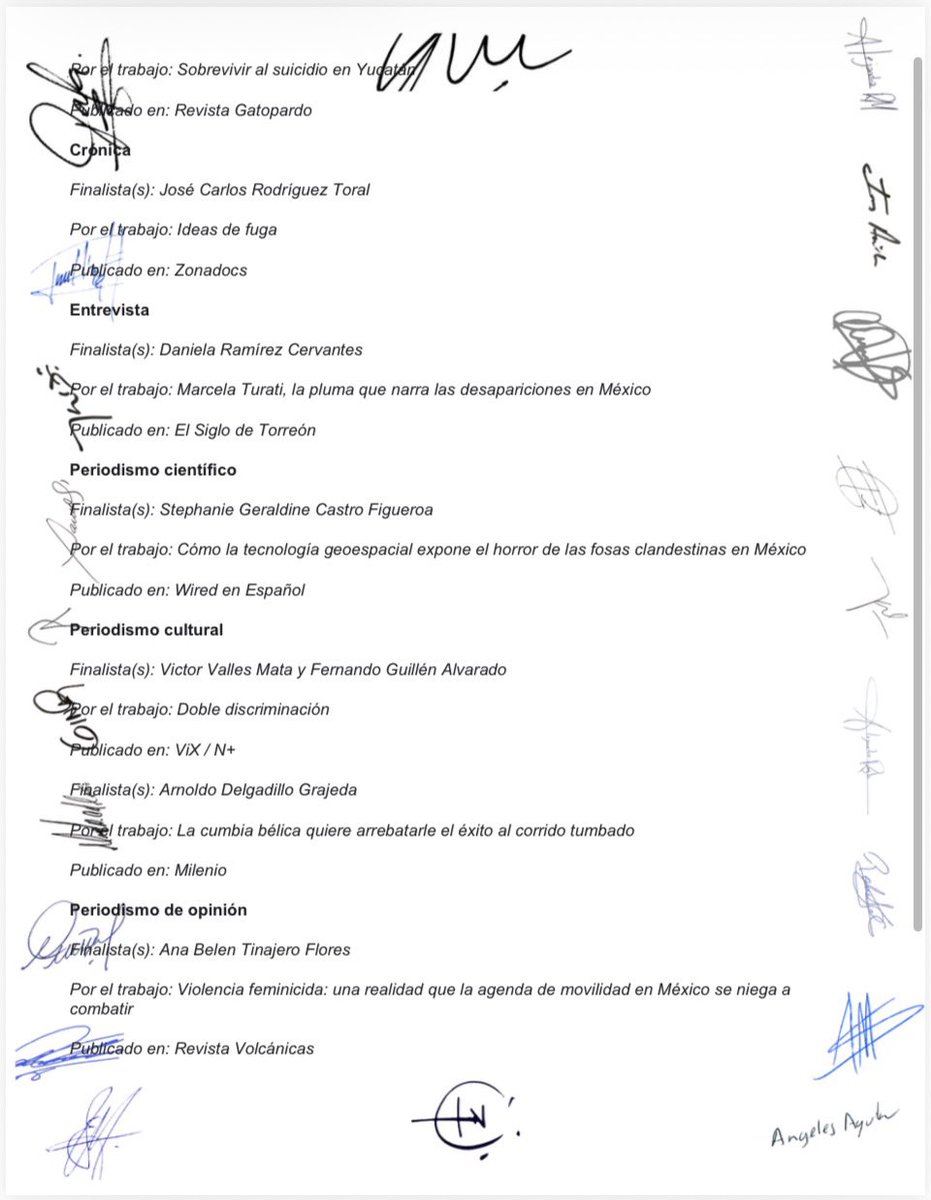 CCPNPMexico's tweet image. ¡Aplaudimos a quienes llegaron a la cima del periodismo en México!
Reconocemos a las y los finalistas del #PremioNacionalDePeriodismo, cuyo trabajo inspira y fortalece nuestro derecho a estar informados.

¡Felicidades a todas y todos!