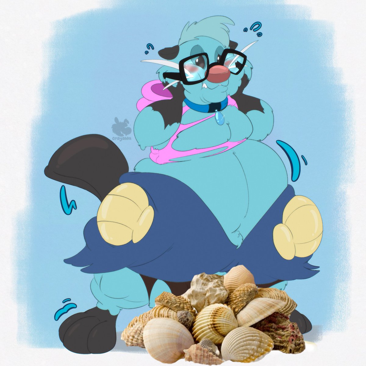 cray_awn's tweet image. The experiment was a success!💦✨

An adorable #Dewott #TF
#Commission for Cres2 on FA!🐚💙

Thank you so much for the support! 🦦
🌶️ Spicy Alts: patreon.com/Crayawn
#Pokemon #Transformation #TFEveryday #Otter