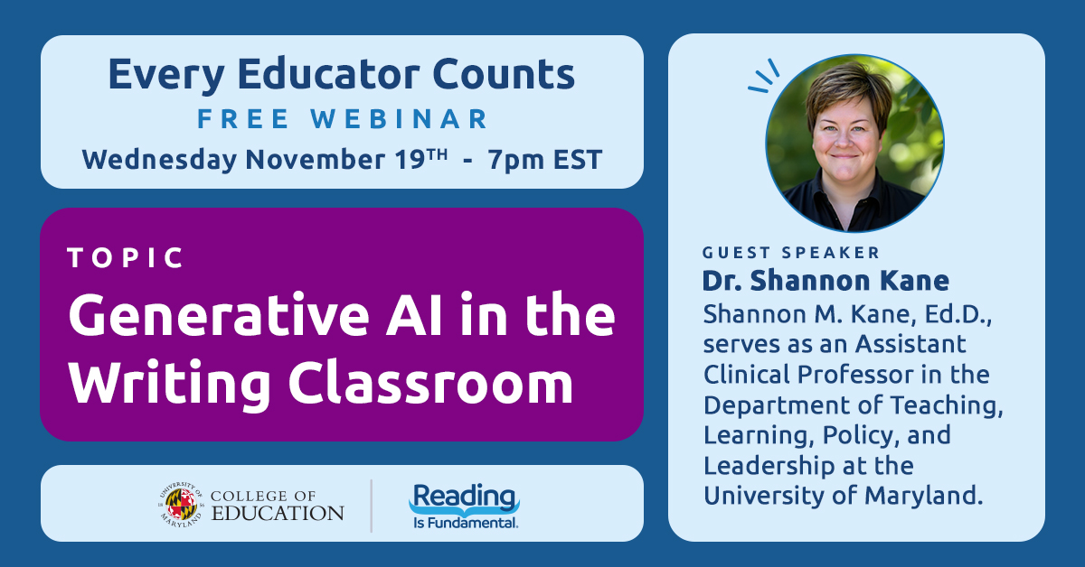 RIFWEB's tweet image. Educators! 💡 Join #RIF + Dr. Shannon Kane (@UofMaryland) for a hands-on #webinar that demystifies Generative AI + LLMs. Learn to use #AI to strengthen writing instruction + differentiated feedback.

📅 TONIGHT | 🕖 7PM ET
Register now 👉 bit.ly/4oByxUm

#AIinEducation