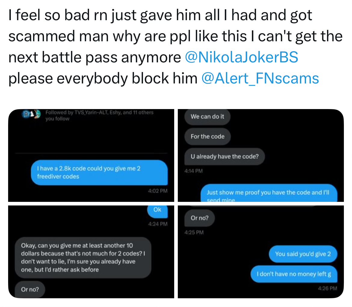 #FnScamWatch tweet media