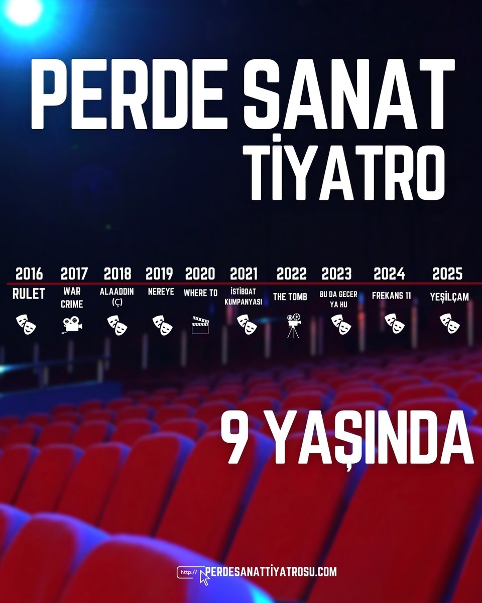 Perde Sanat Tiyatrosu 9 yaşında!🎭🎞️🧟

2016’dan bugüne; sahnede, kuliste, prova salonlarında, turnelerde ve alkışların kalbinde geçen kocaman bir yolculuk…

Nice oyunlara, nice perdelere, nice yıllara… ✨